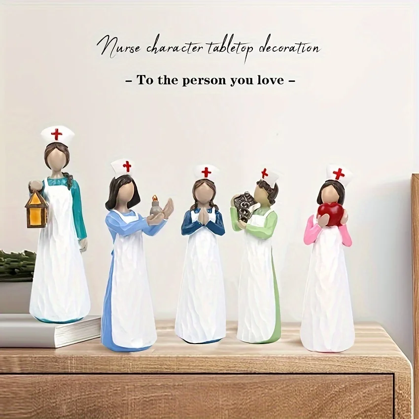 New Sculptures, Handicraft Decorations, Nurses, And Souvenirs Of New Creative Angel Nurses In Different Poses And Colors.