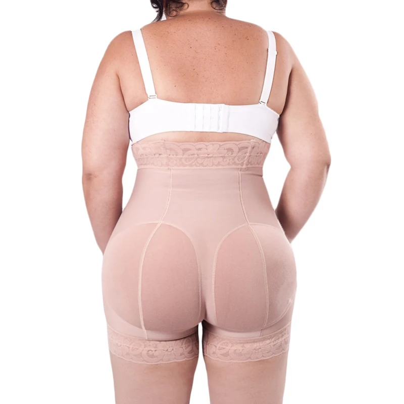 Fajas Colombianas  Extra High Waist Short With Zipper High Waist Hip Lifting Shorts Ladies High Waist Open Shorts