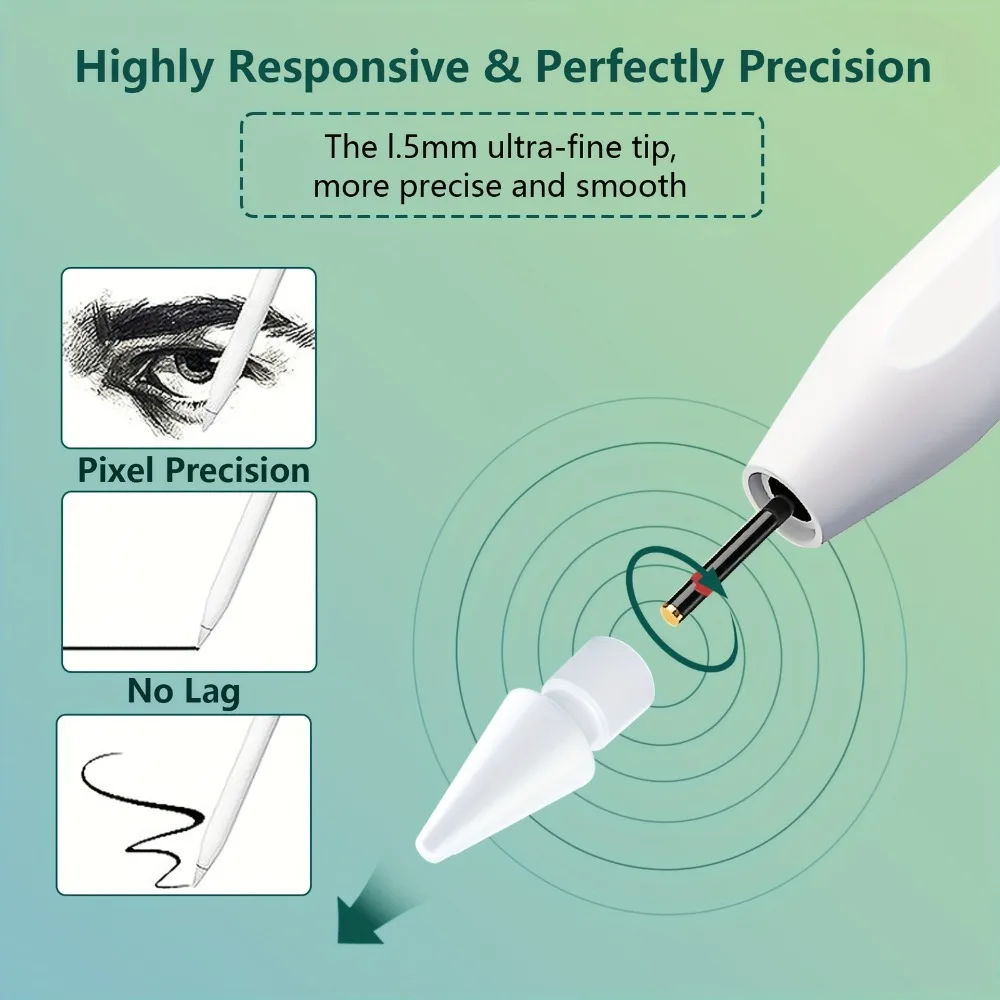For Apple Pencil For iPad A16 Pro 13 11th M5 M4 12.9 Air 11 M3 M2 5 4 3 Stylus Pen 10 9 10th 9th Generation Mini 7 6 Touch Pens