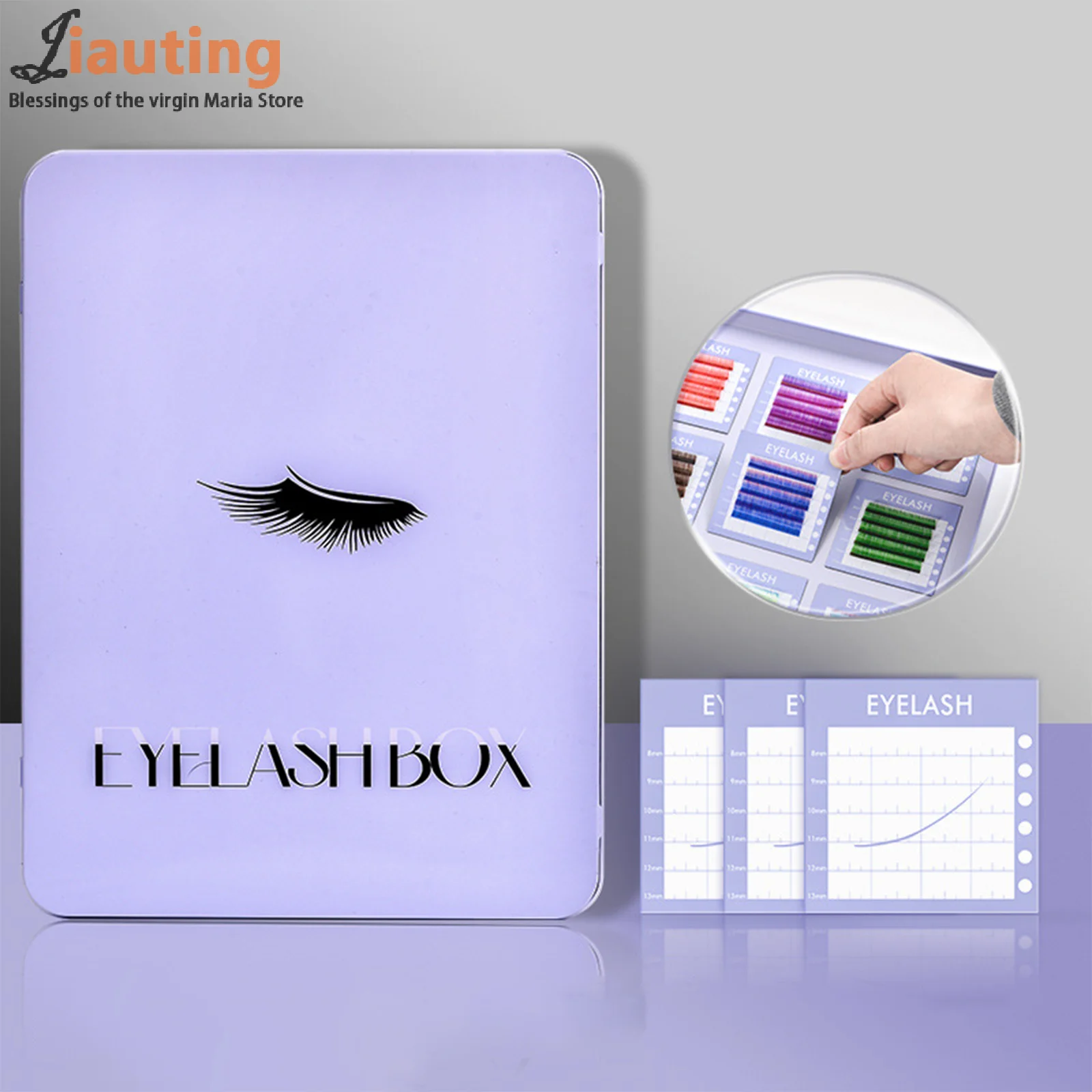 Empty Magnetic Fake Eyelash Storage Box With 24 Diskettes False Eyelash Holder Case Container Travel Pallet Lash Holder