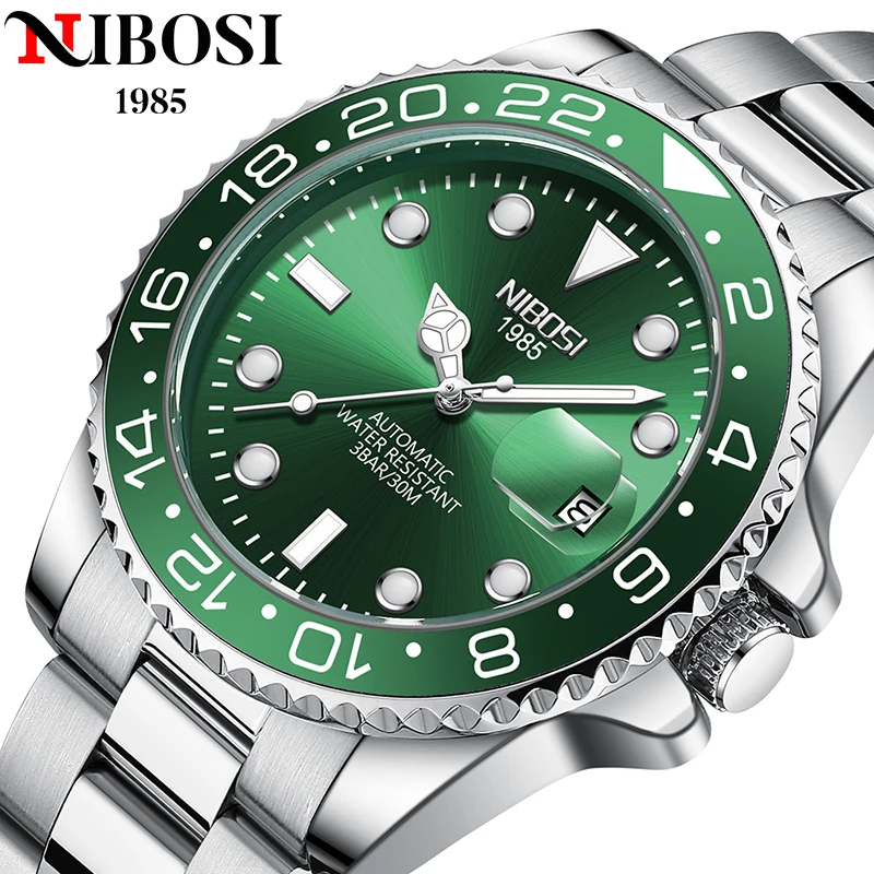 

NIBOSI Brand Luxury Fashion Mechanical Watches Men 30ATM Waterproof Date Clock Sport Watches Mens Wristwatch Relogio Masculino