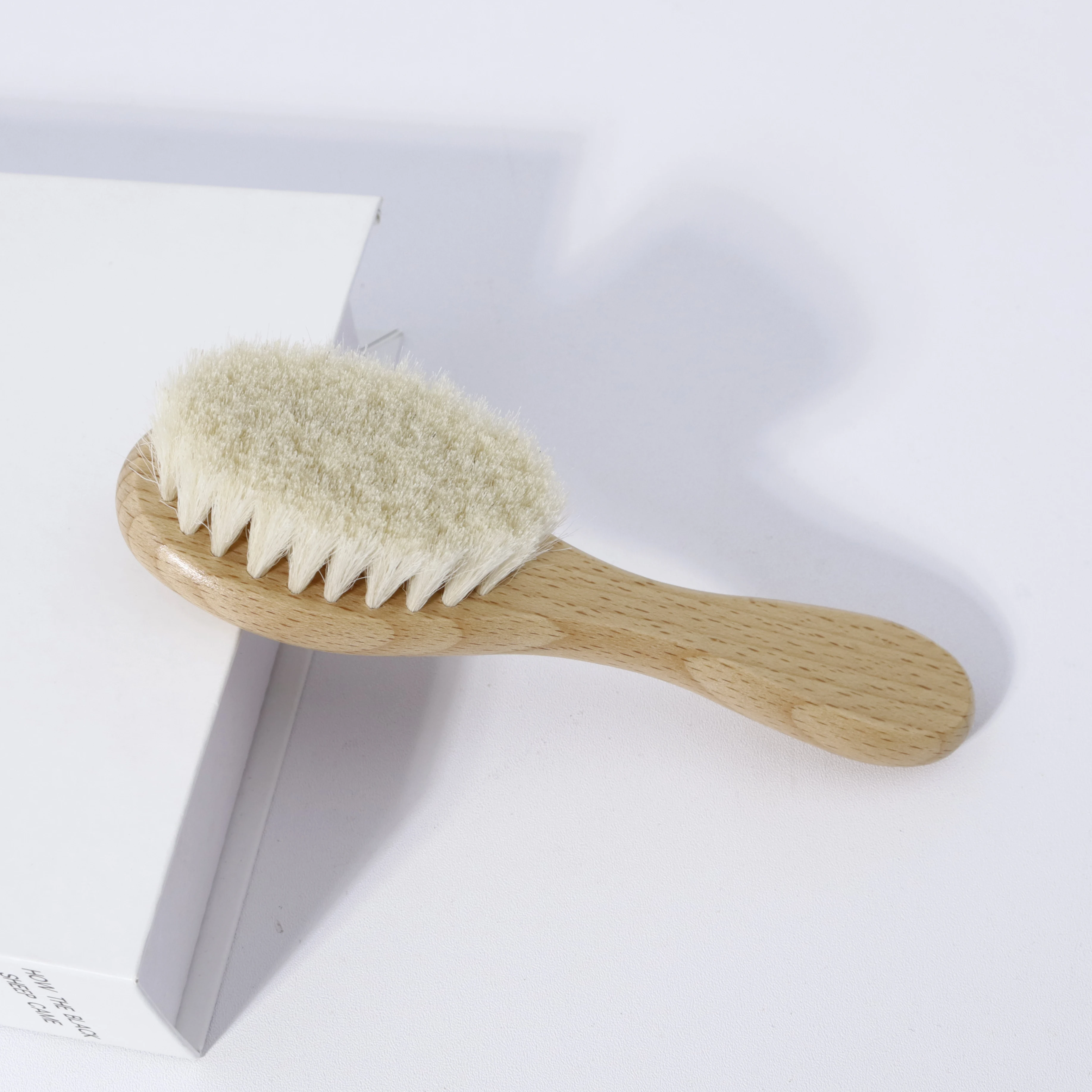Conjunto de escova de cabelo de madeira de 2 peças, escova de cabelo de lã macia feita de madeira, pente de dente denso de madeira de pêssego, especial para perucas de cabelo real