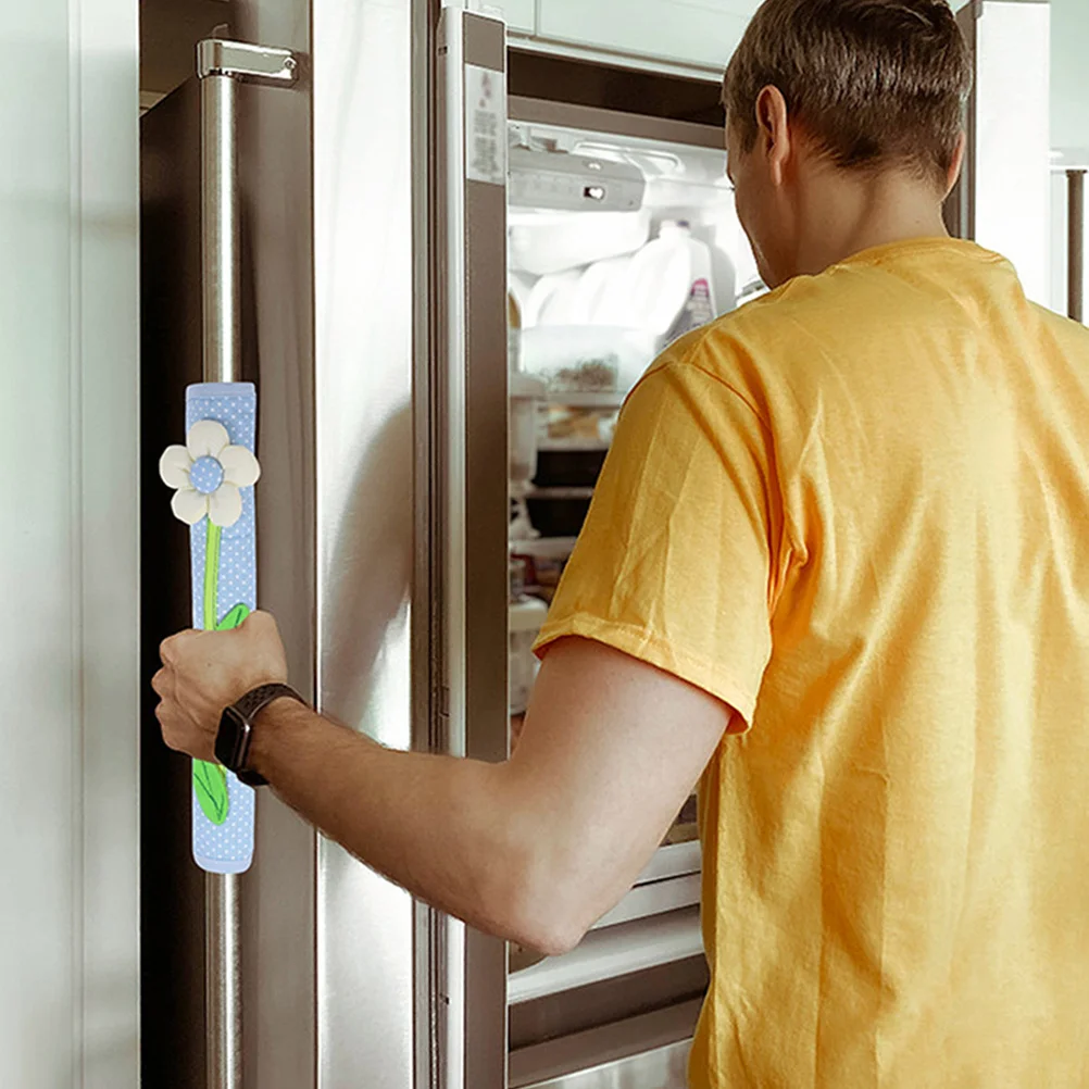 

2Pcs Refrigerator Door Handle Covers Cloth Material Kitchen Appliance Handle Protector for Fridge Oven Dishwasher