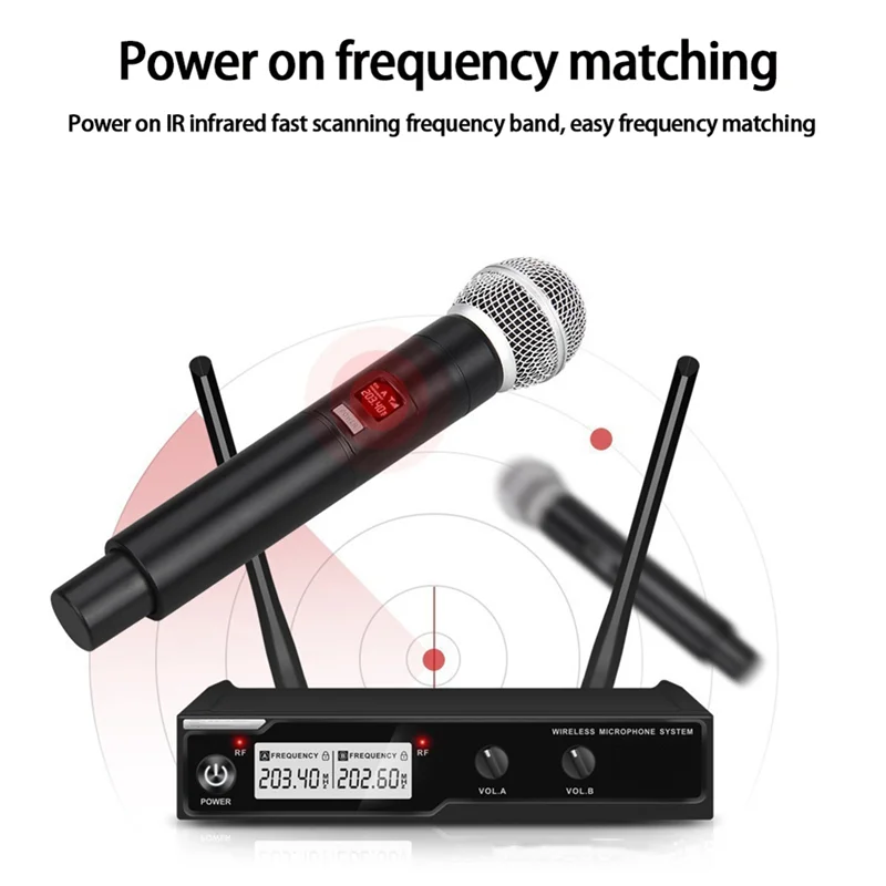1Set Drahtlose Mikrofon VHF Ein Zu Zwei Mikrofon Fit Für Karaoke Hochzeit Party Band Kirche EU Plug-Y41A