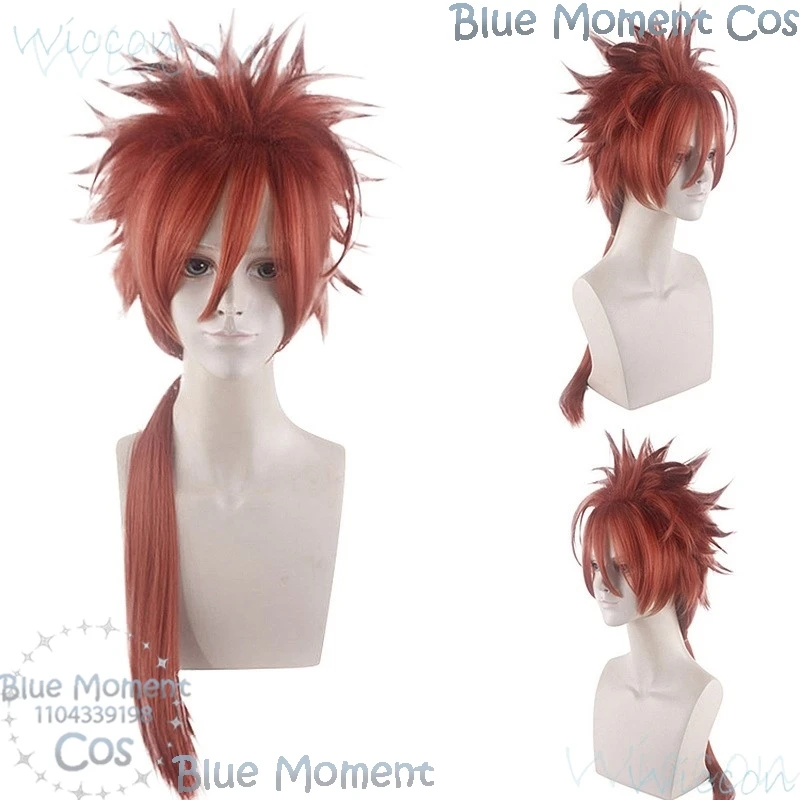 Reno Turks Member Game FFVII Final Fantasy VII Re FF7 Orange Wig Cosplay Costume Uniform Suit Party Play Men Outfit Halloween