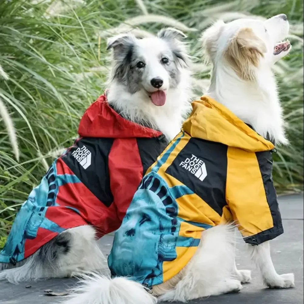 Chaqueta impermeable para perros, impermeable, abrigo de viento impermeable con capucha, suministros para mascotas, adecuado para perros grandes