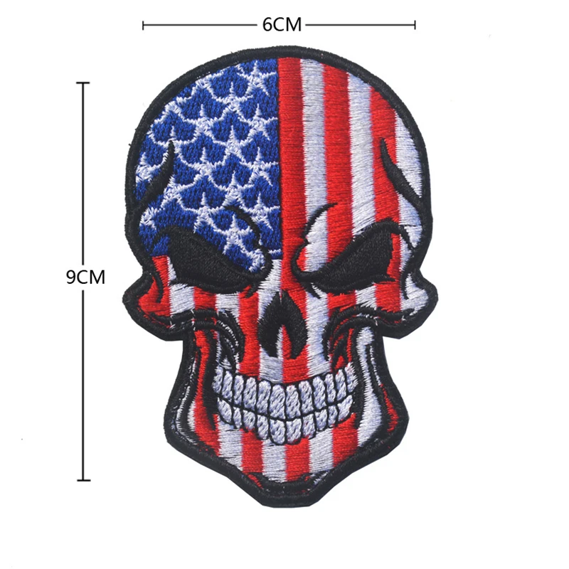 3D Flags of The World Skull Skull Armband Punisher Flag Patch USA Spain Russia Israel Canada UK Turkey Morale Military Badge