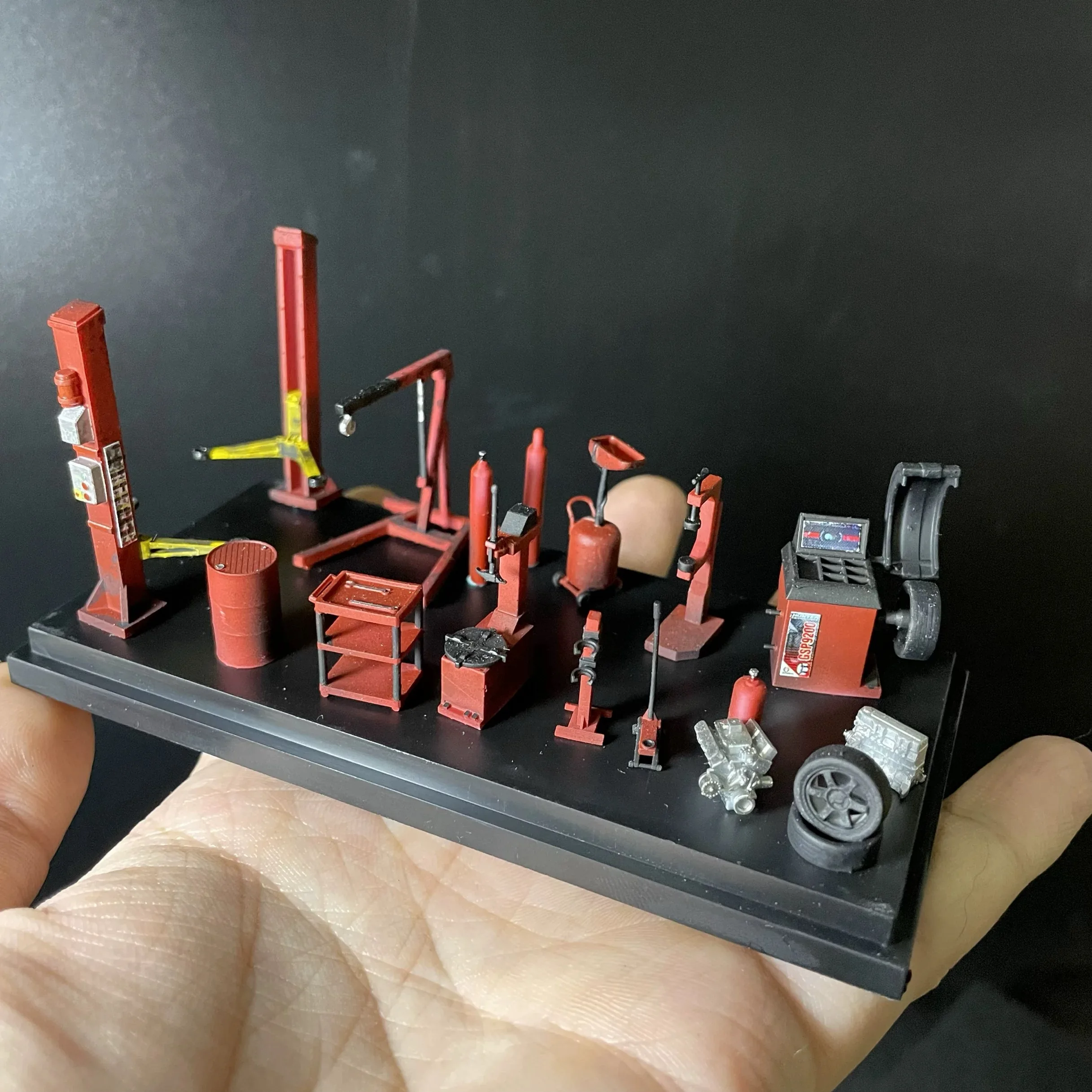 Scène Miniature de Garage américain 1:64, modèle de bricolage, paysage, réparation automobile, scène d'usine, poupée de travailleur de réparation automobile