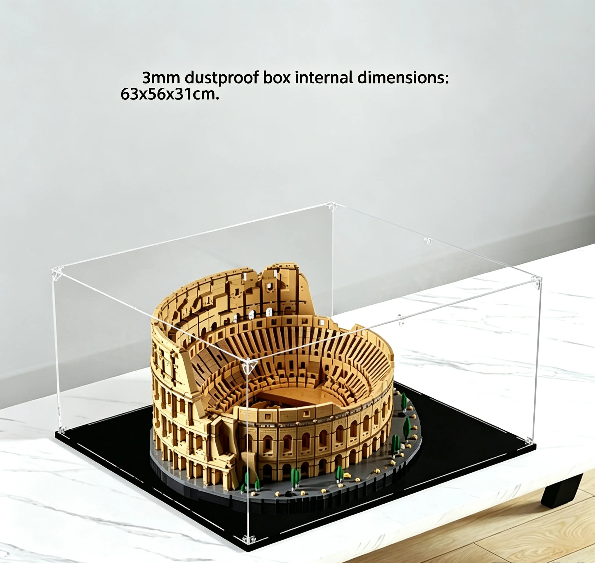 Clear Acrylic Display Case Compatible with 10276 Roman Colosseum, Dustproof Storage Showcase for 10276 Building Blocks Model