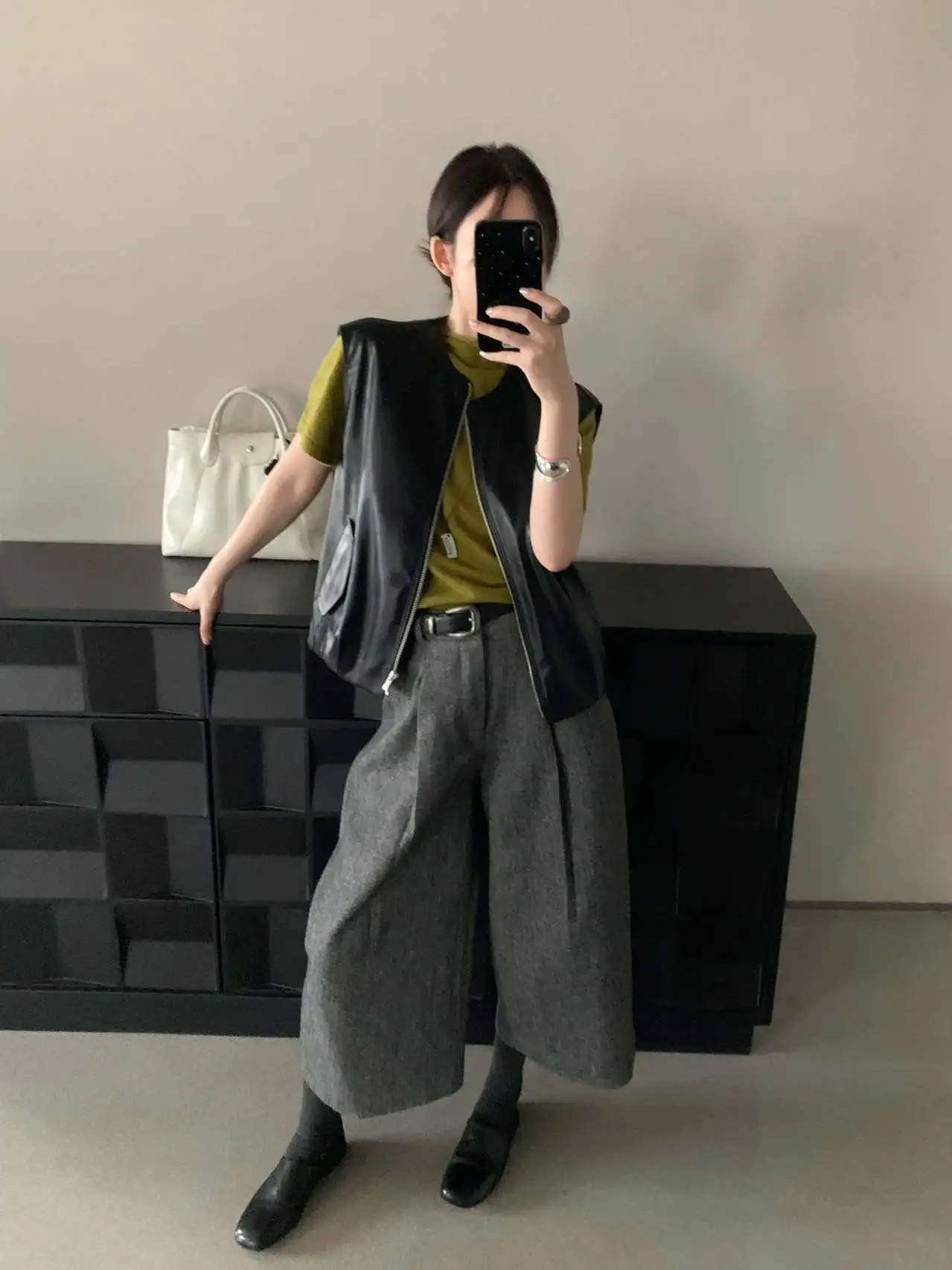 

Изысканный повседневный жилет из мягкой искусственной кожи, облегающий, простой, универсальный, женский, осенний, модный тренд MM252