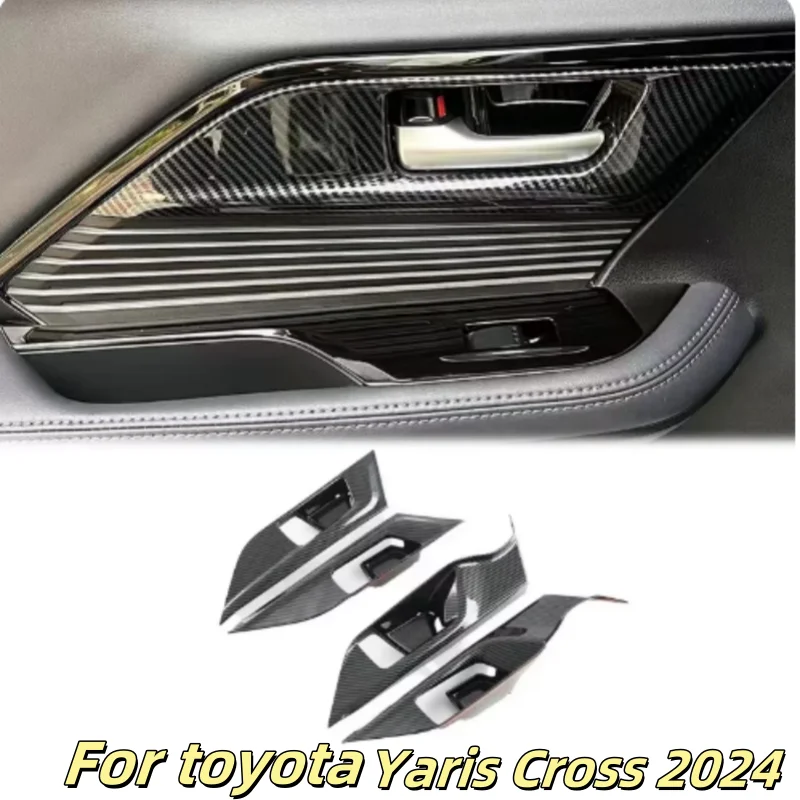 

LHD For Toyota Yaris Cross 2024 Car Accessories ABS Interior Door Handle Cover Trim Molding Decoration Stickers