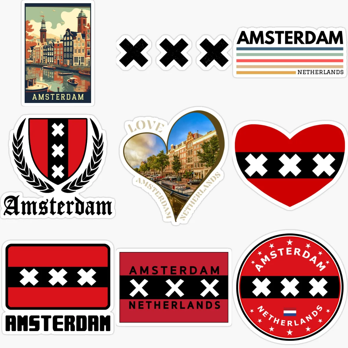 

Amsterdam Flag Emblem Creative PVC Car Stickers for Car Motorcycle Off-road Helmet Window Fridge Wall Decoration Accessories