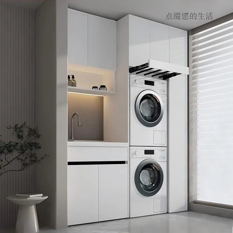 All-aluminum honeycomb balcony cabinet, washing and drying set integrated cabinet, double washing machine combination,