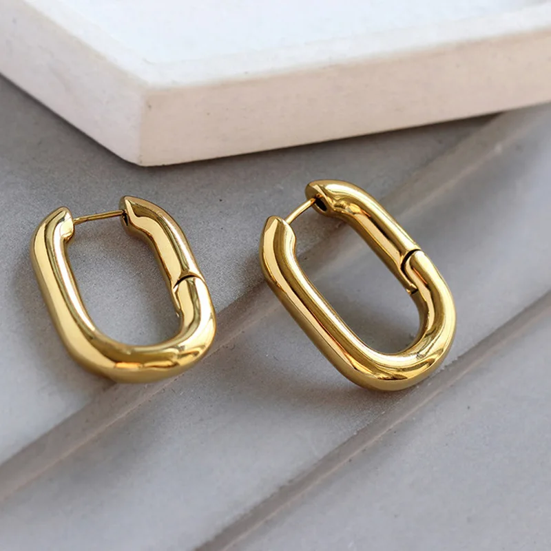 

Exquisite Elliptical Ear Buckle Earring For Women Personality U Shaped Geometry Alloy Earrings Casual Party Banquet Jewelry Gift