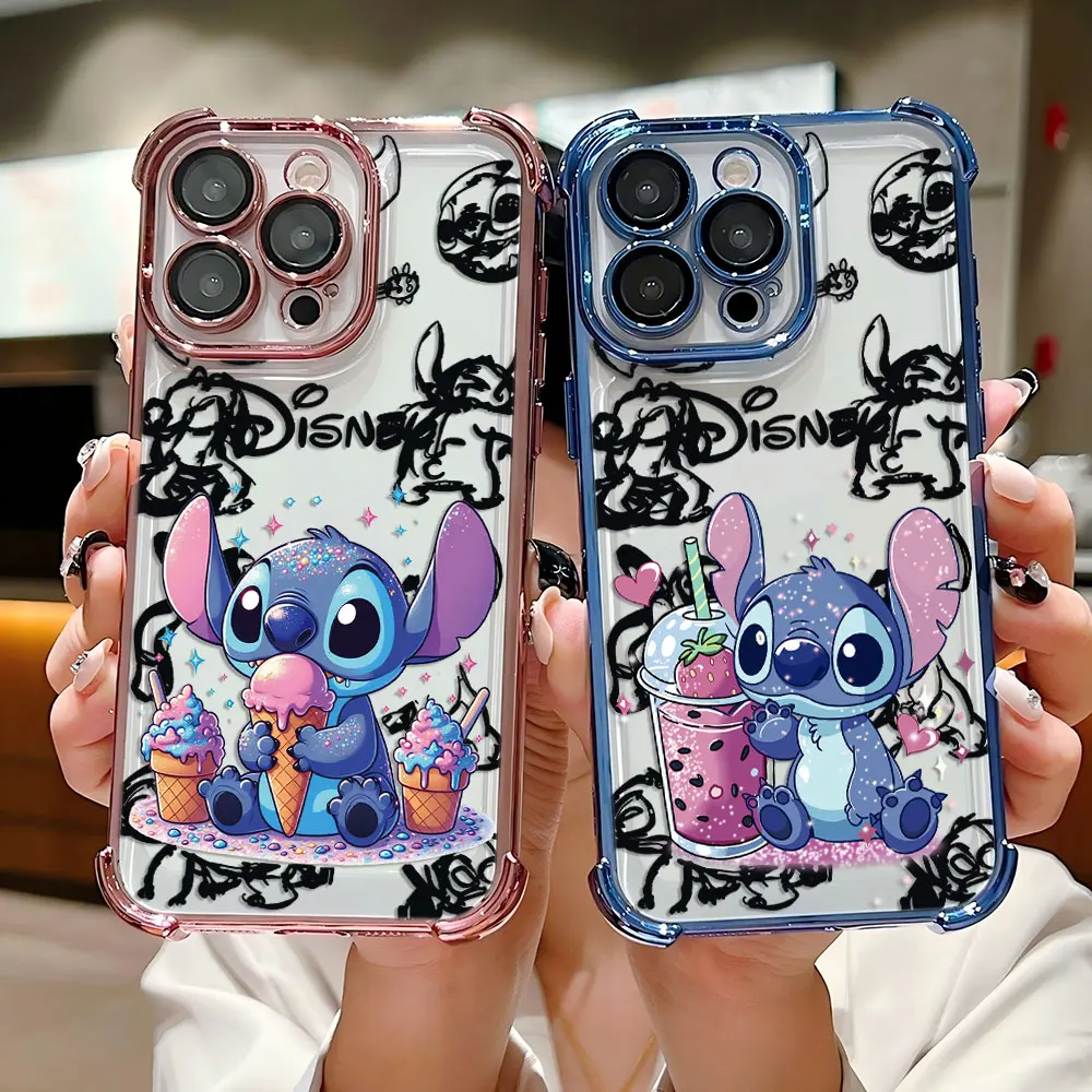 Cool Cartoon Stitch Disneys Plating Case For vivo V29e Y200 V27 S16 T1 S15 V25 V23 S12 Y38 Y28 Y03 Y17s Y78 Y36 Y27 4G 5G Cover