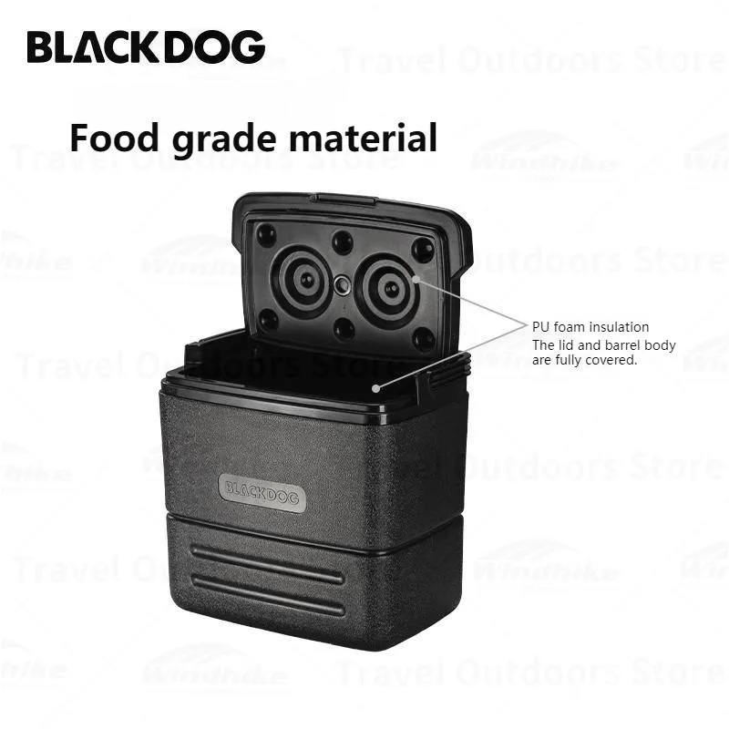 Naturehike-BLACKDOG 17L Cooler Box Outdoor Fishing Ice Thermal Bucket Camping Picnic Box Car Food Refrigerator Insulation Barrel