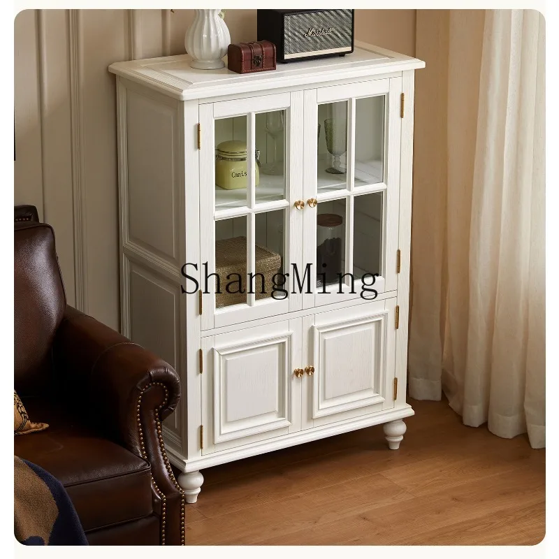 

ZHB all solid wood double door light luxury living room locker log storage furniture G