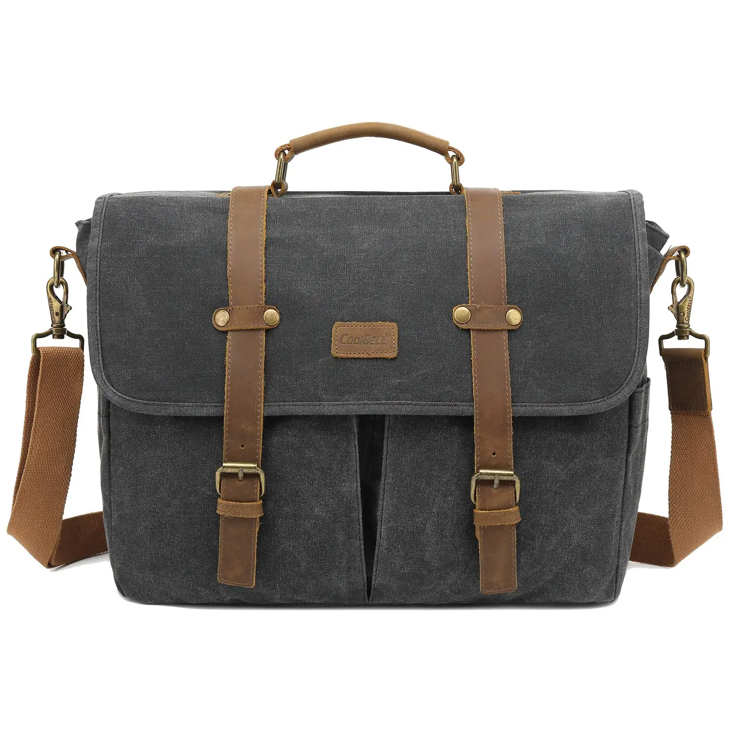 

CoolBELL Messenger Bag 15.6 Inch Waxed Canvas Briefcase Water-Resistant Laptop Bag Business Satchel Shoulder Bag for Men