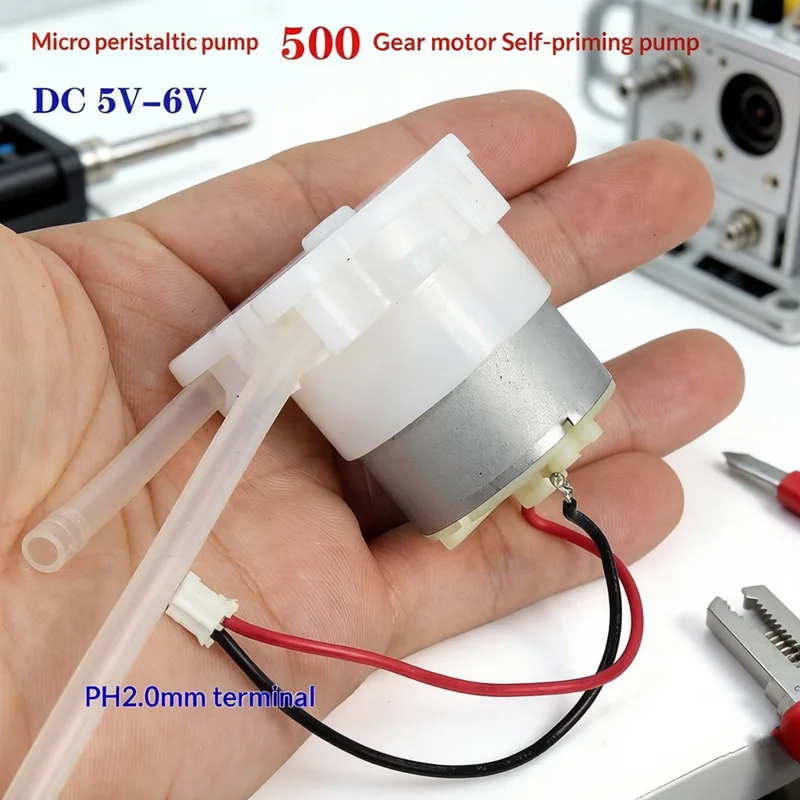 2026 NEW Micro Peristaltic Dosing Pump 1Pcs DC 5V 6V 500 Metal Brush Geared Motor Liquid Water Squeeze Pump for Lab Ink Sampling