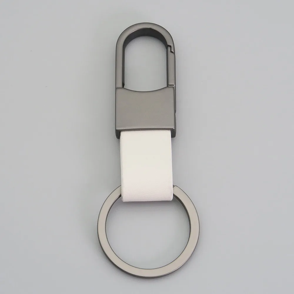 Alloy Leather Fur Keychain Multifunctional Durable Leather Waist Hanging Key Chain Business Style Carabiner Holder