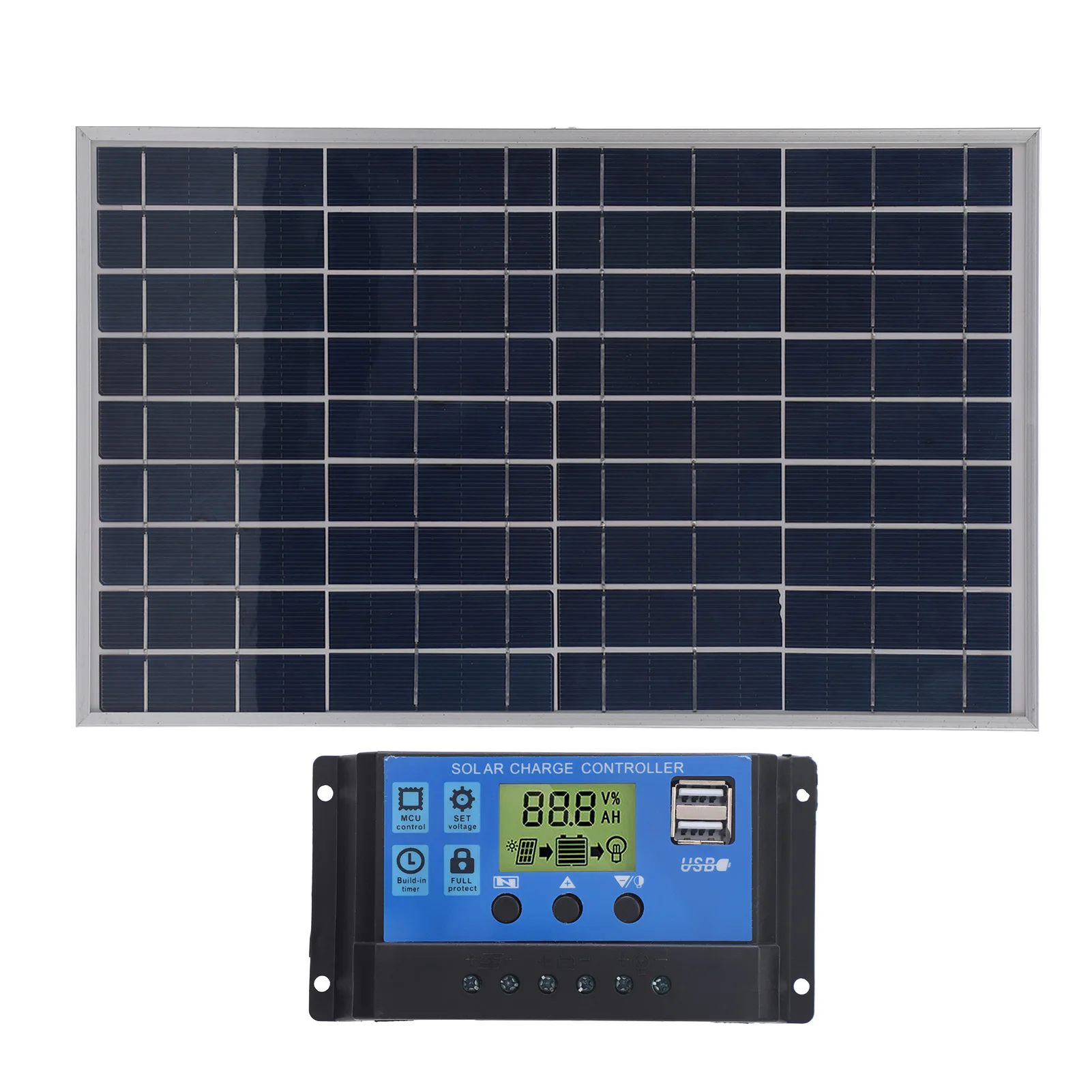 Solar Panel 10W 12V Polycrystalline IP65 Waterproof Portable 30A Solar  Controller for Outdoor 10W Solar Panel Solar Panel