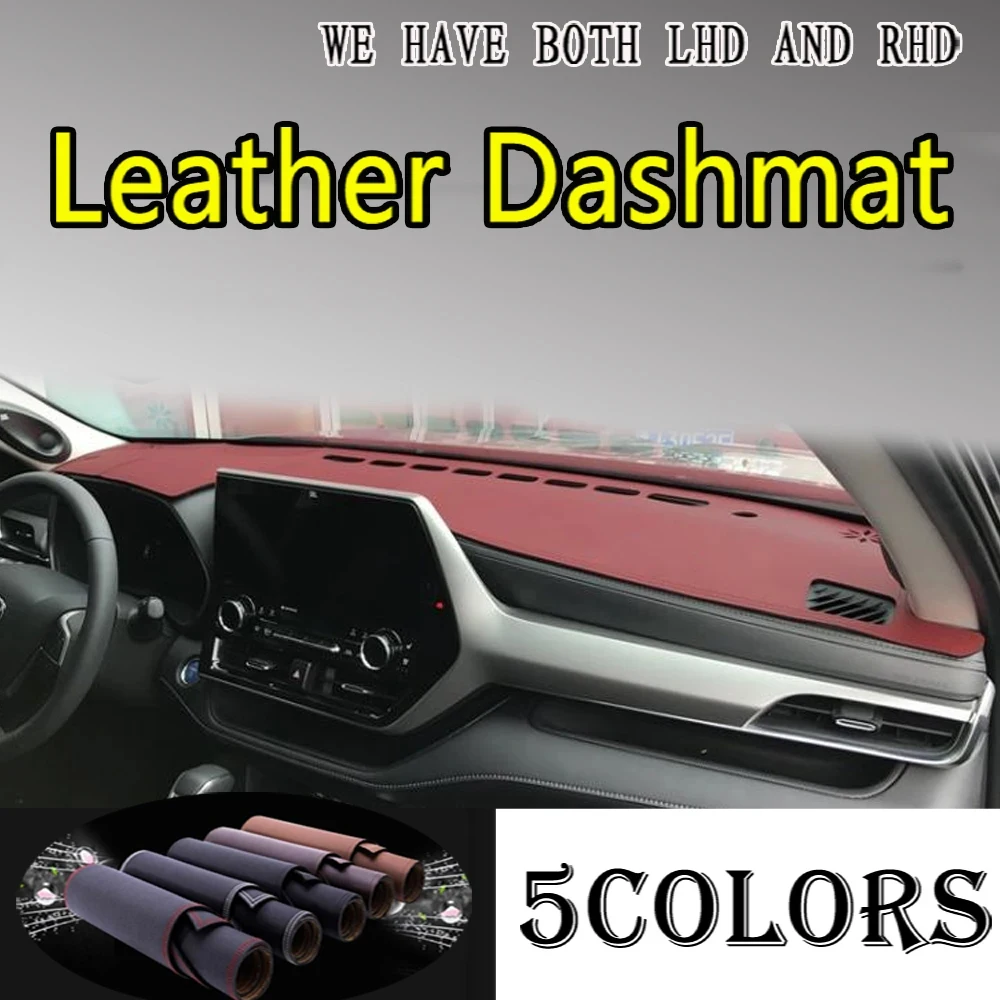 

Leather Dashmat Suede Dashboard Cover Pad Dash Mat Carpet Car Accessories Nonslip For Toyota Highlander Kluger XU70 2020 - 2025