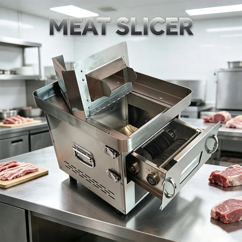 Meat Slicer Commercial Electric Stainless Steel Multi-Function Small Slicer Home Automatic Shredded Meat Machine