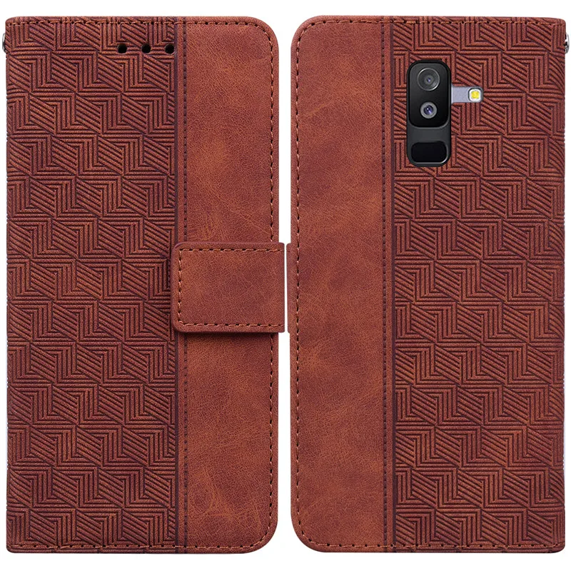 A6 Leather Case For Samsung Galaxy A6+ Magnetic Flip Wallet Case Cover For Samsung A6 Plus A6Plus 2018 Card Slot Phone Case