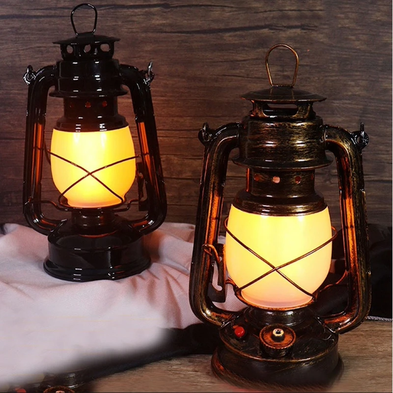 

Portable iron kerosene lamp rechargeable bar atmosphere table lamp for bars, cafes, pubs, bedrooms, camping creative environment