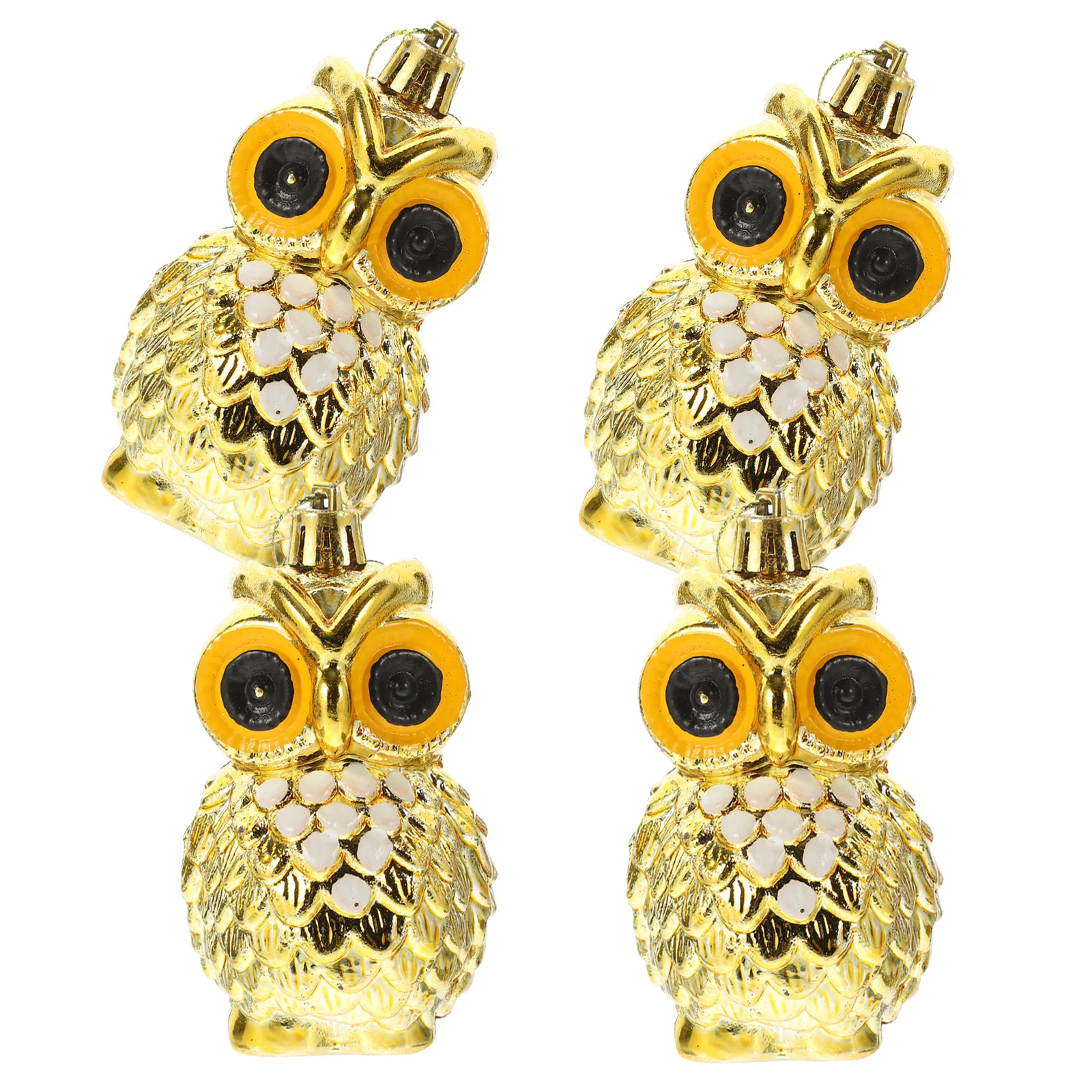 

4 Pcs Ornament Owl Indoor Decoration Pendant Tree Hanging Ornaments Decorations