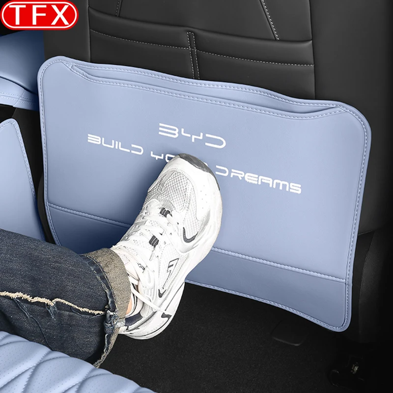 

FOR BYD Seal ATTO 4 2024 2023 Car Styling PU Leather Anti Kick Mat Pad Anti-kick Protector Mats Seat Back Protector Accessories