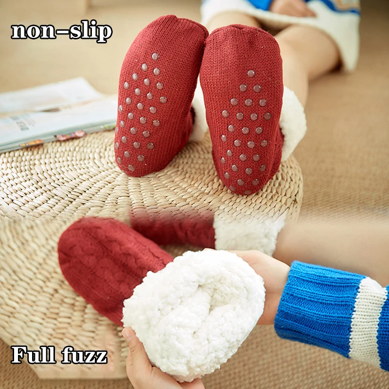 Winter women's floor socks plus fleece home indoor warm and comfortable Lady's carpet plush socks