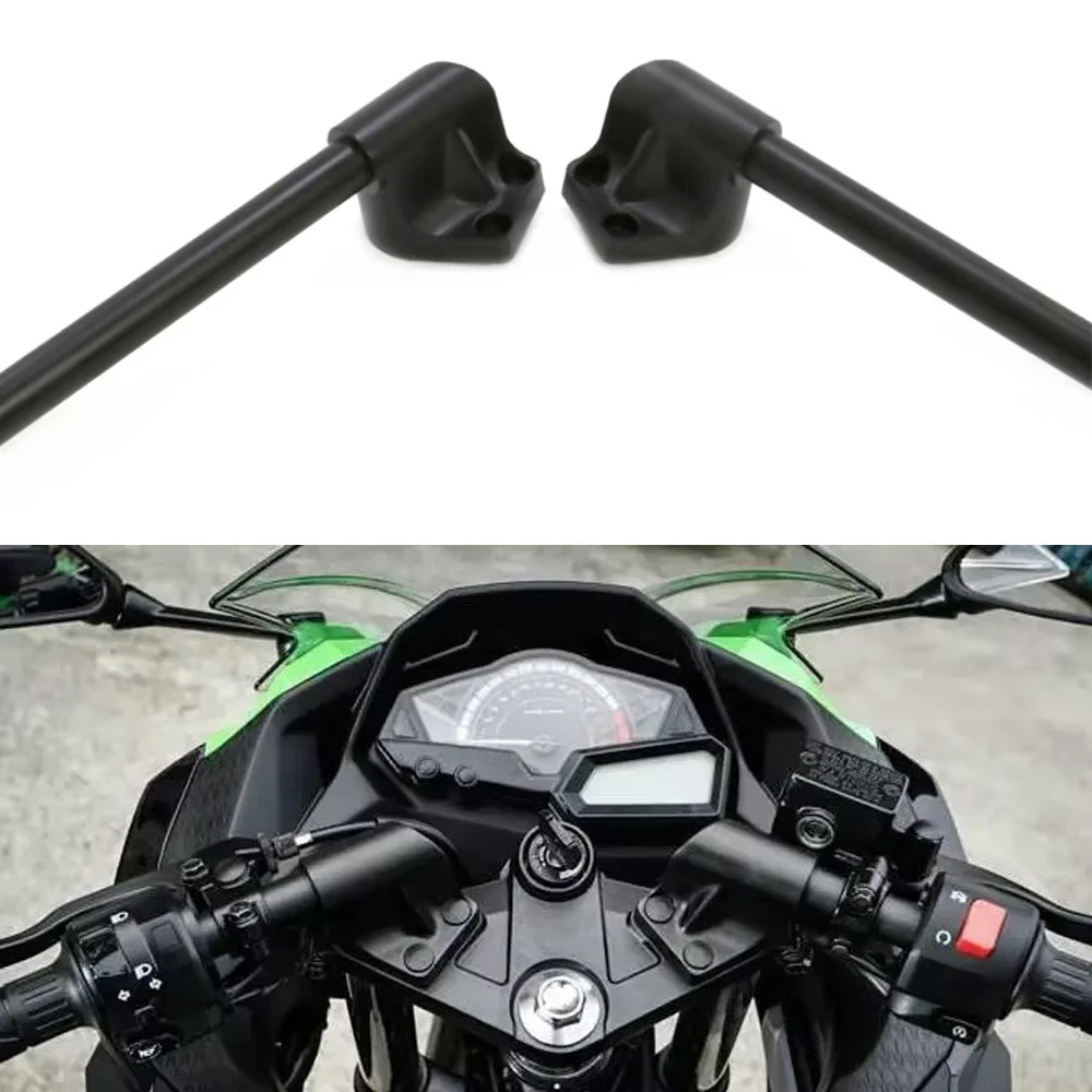 For KAWASAKI Ninja 250 250R EX250J NINJA 300 300R Motorcycle Split Handlebar Black Aluminum Left and Right Split Handle Bar