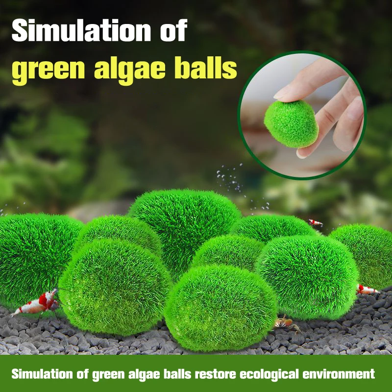 Landscape Decoration Simulated Green Algae Ball Water Grass Fish Tank Aquarium Viewing Algae Ball Simulated Moss Ball