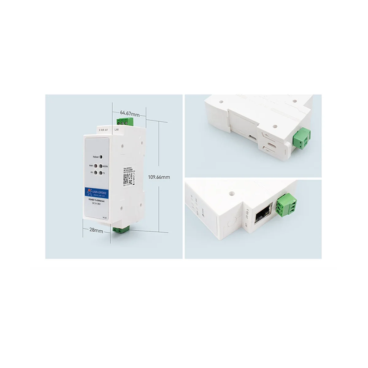 Imagem -03 - Conversor Ethernet do Módulo do Servidor Modbus Rtu para Unidade Tcp Modbus Rs485 Serial Usr-dr302