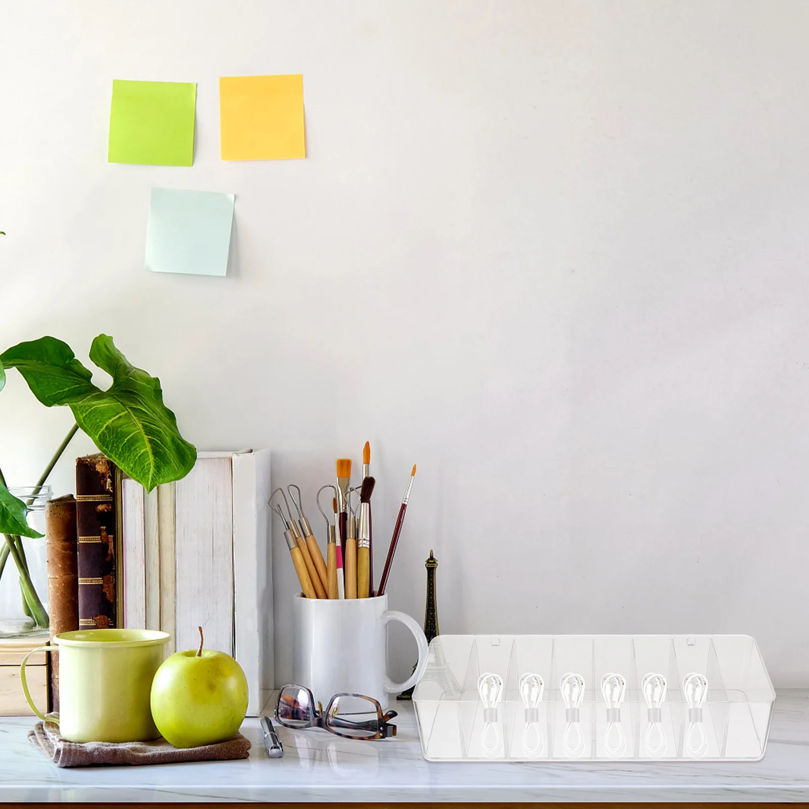 

1Pcs Desktop Storage Box Multi-Function Acrylic Multi-Grid Organizer for Data Cable Stationery Jewelry Sundries Transparent Case