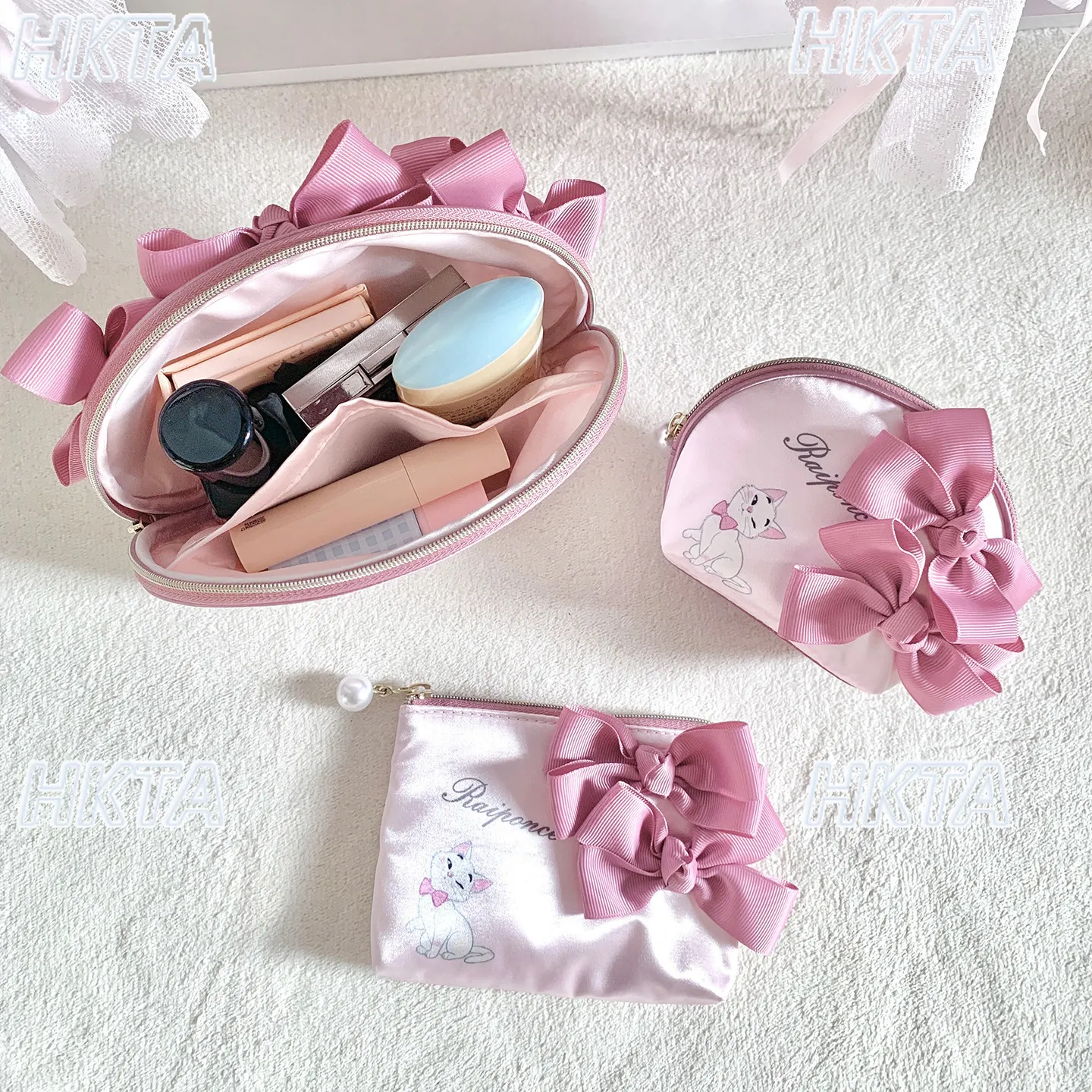nouvelle-trousse-de-maquillage-coque-Elegante-japonaise-avec-imprime-lettres-dessin-anime-fermeture-Eclair-perle-et-nœud-sac-de-rangement-quotidien-portable-pour-femme-–-collection-Ete