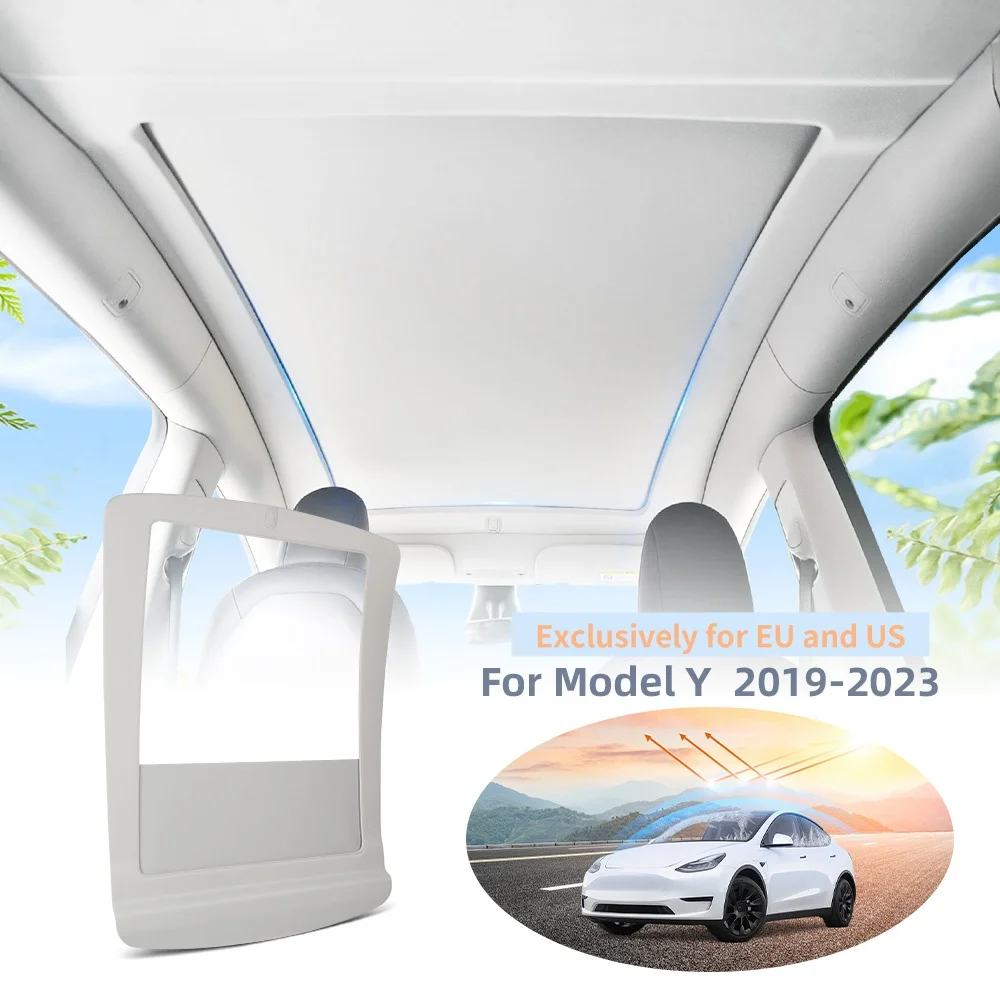 New Model Y Electric Retractable Sun Shade for Tesla Model Y Glass Roof Sunshade Integration