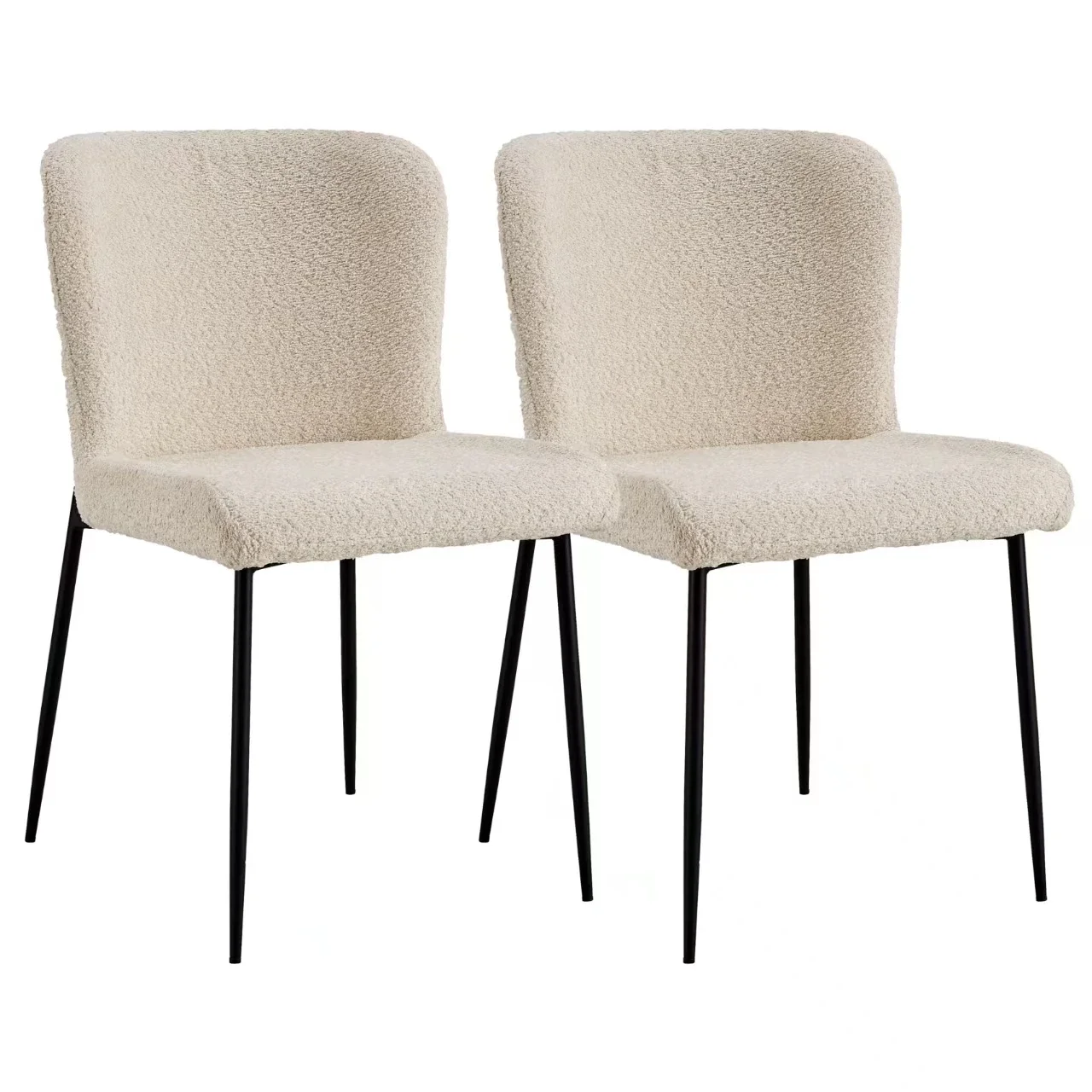 set of 2pcs Dining Chairs, Kitchen Chair, lambswool fabric with Metal Legs for Dining Room, Living Room