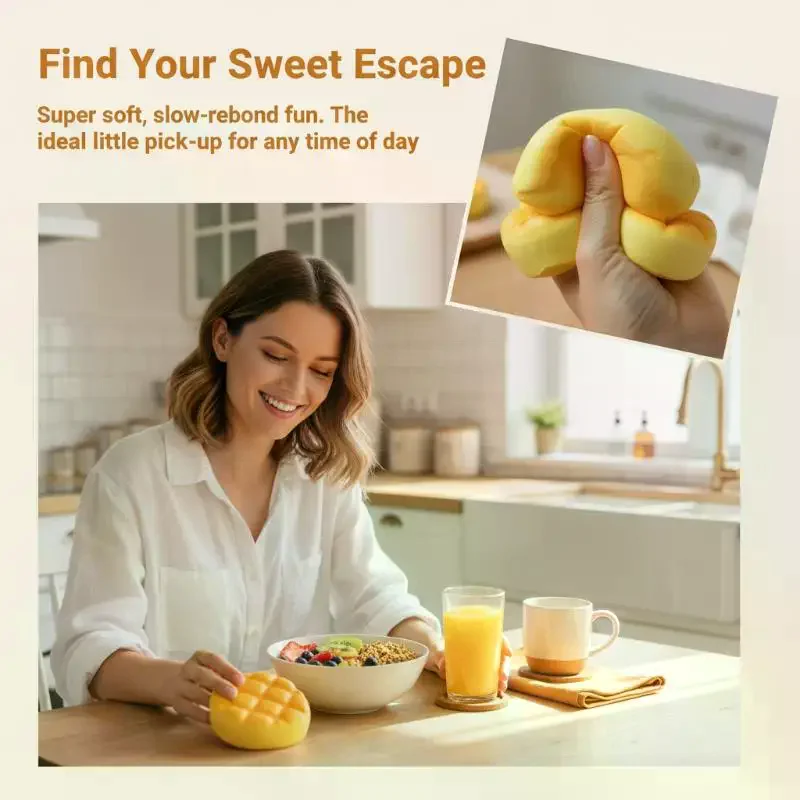 Slow Rebound Pineapple Bun Squeeze Ball Sensory Fidget Toy Stress Relief Gifts