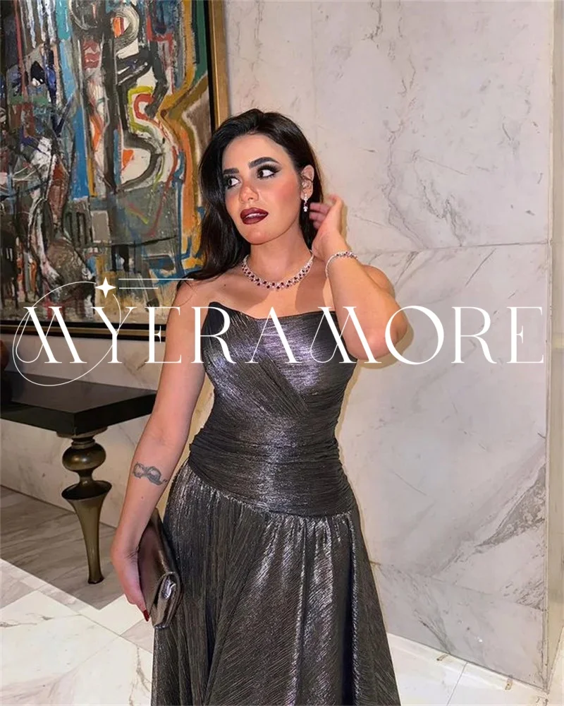 Vestidos de noche sin tirantes de lentejuelas modernos 2025, plisados de lujo, una línea, vestidos formales para ocasiones de graduación, vestidos personalizados