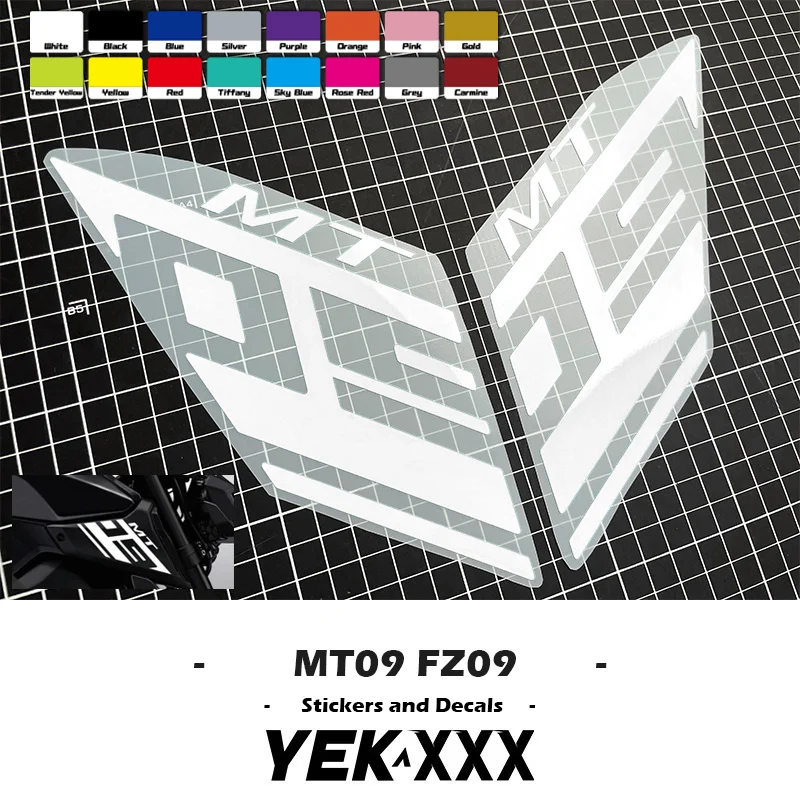 

Motorcycle Fairing Shell Sticker Flower Line MT09 FZ09 14-20 For Yamaha MT-09 FZ-09 Air Intake Side Cover Sticker Set