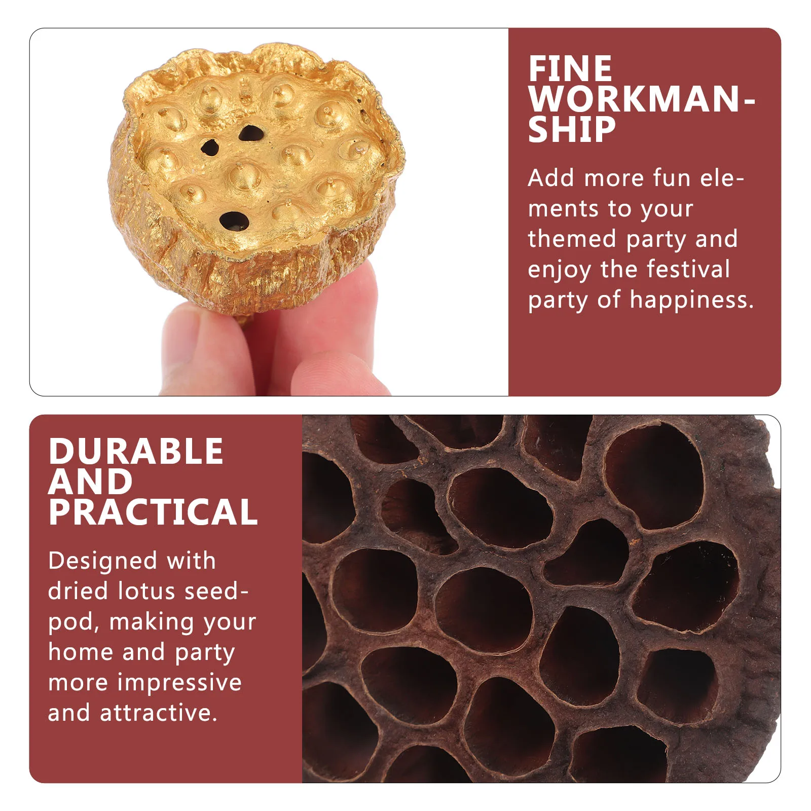 

12Pcs Natural Dried Lotus Seedpods Decorative for Table Fireplace Office Party Christmas Decoration Crafts