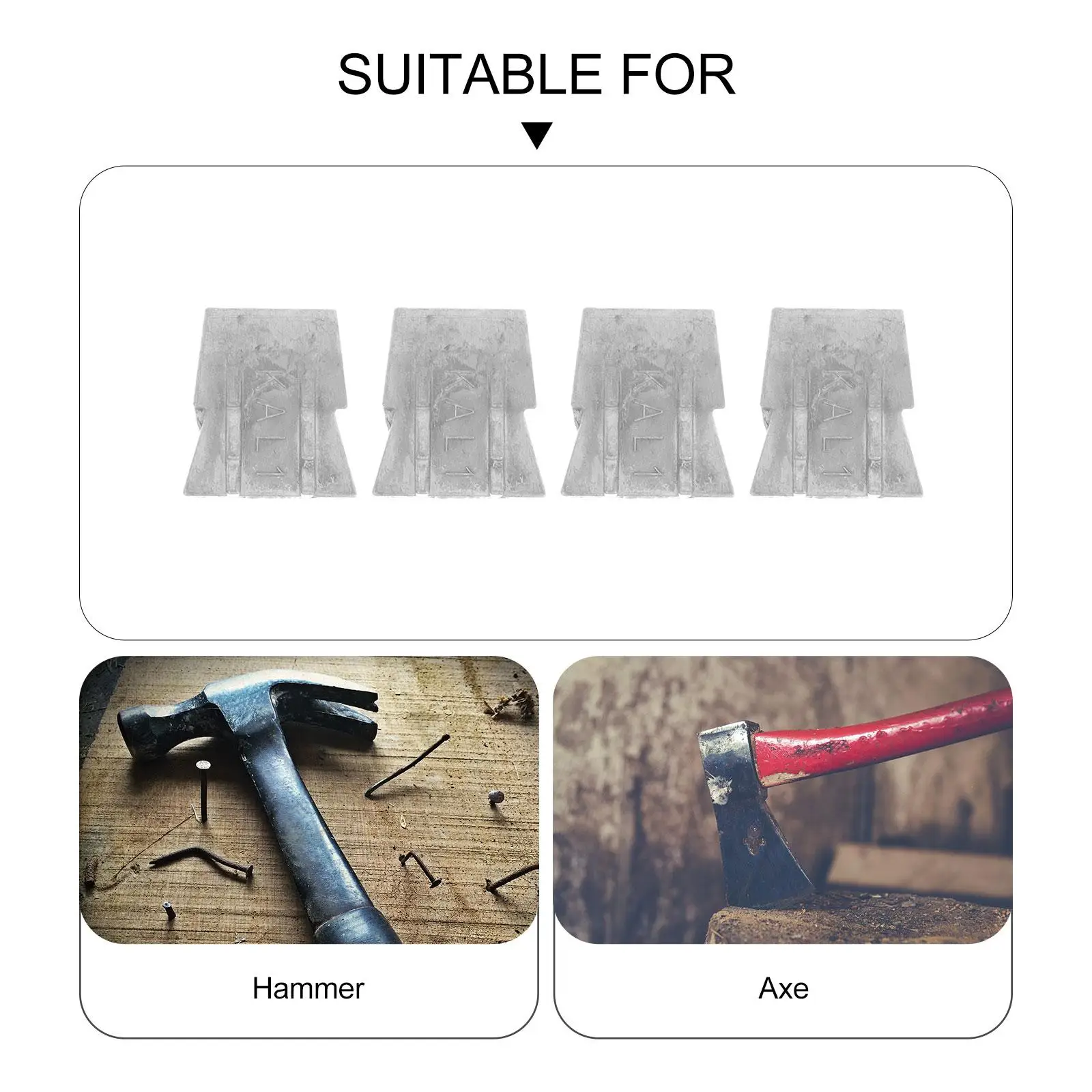 4 Pcs Kloofax Wedge Croveler Hammer Handle Iron for Axe Tool Metal Multifunctional Household Wood Split