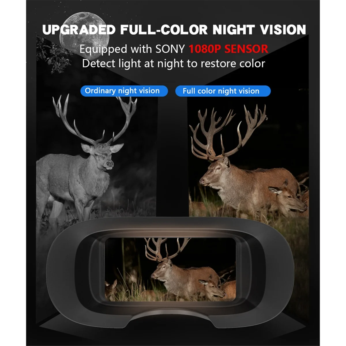 

A43M 2.5K Digital NV Binocular Outdoor Portable Digital Telescopes Full-Color Infrared Night Vision Black