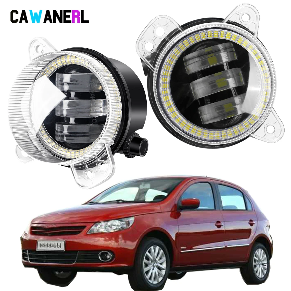 2 X LED Fog Light Assembly 30W 9006 Car Angel Eye Fog Daytime Running Lamp DRL For Volkswagen VW Gol (G5) 2008 2009 2010 2011