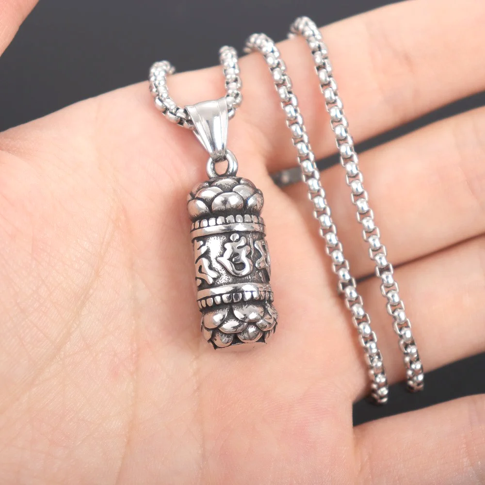 Vintage Buddhist Six Character Truth Pendant Charm Men\'s Necklace Christmas Gift Valentine\'s Day Gift Protector Jewelry Accessor