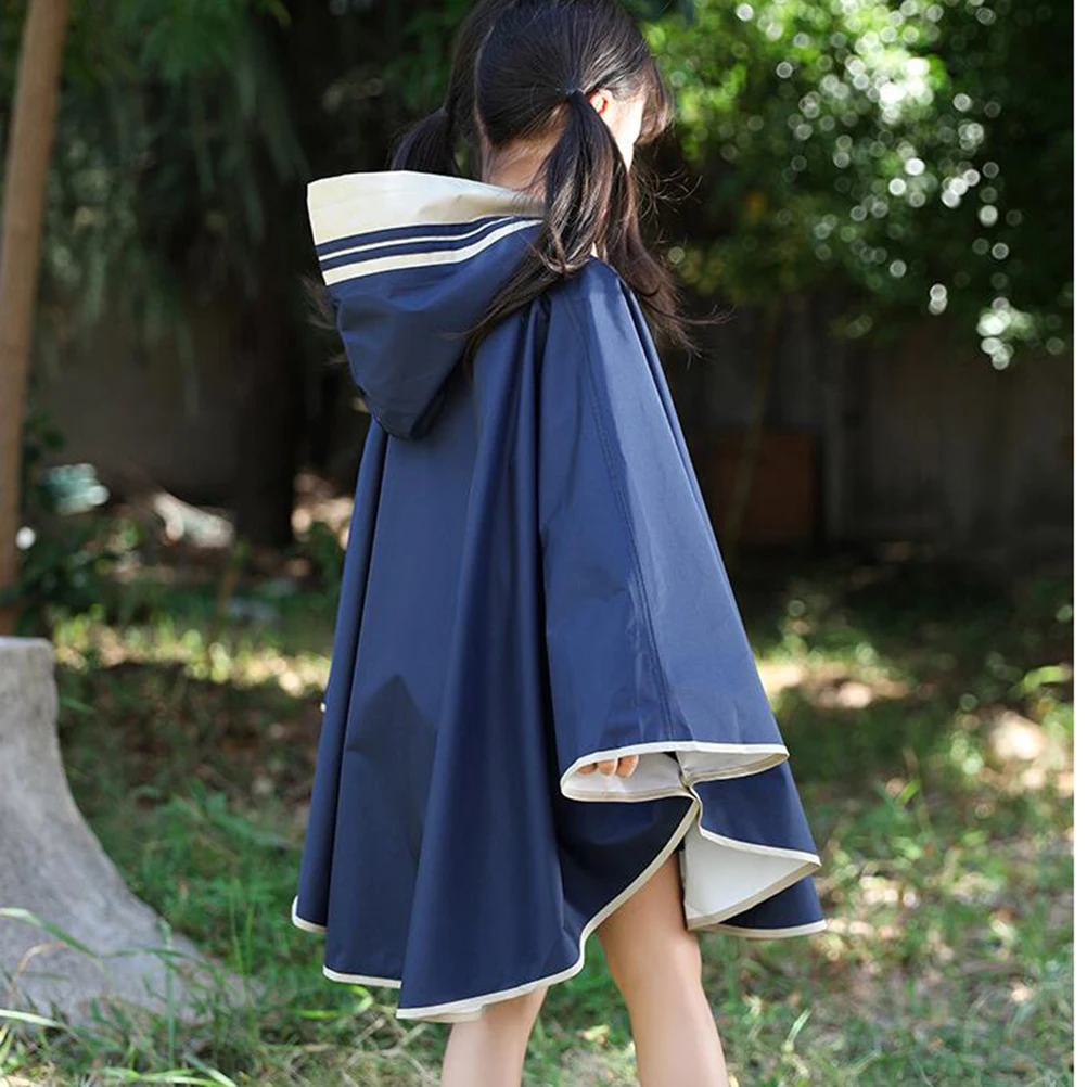

Rain Coat Children's Raincoat Cute Raincoats Rainsuits Kids Poncho with Hood Navy Girls Pupils