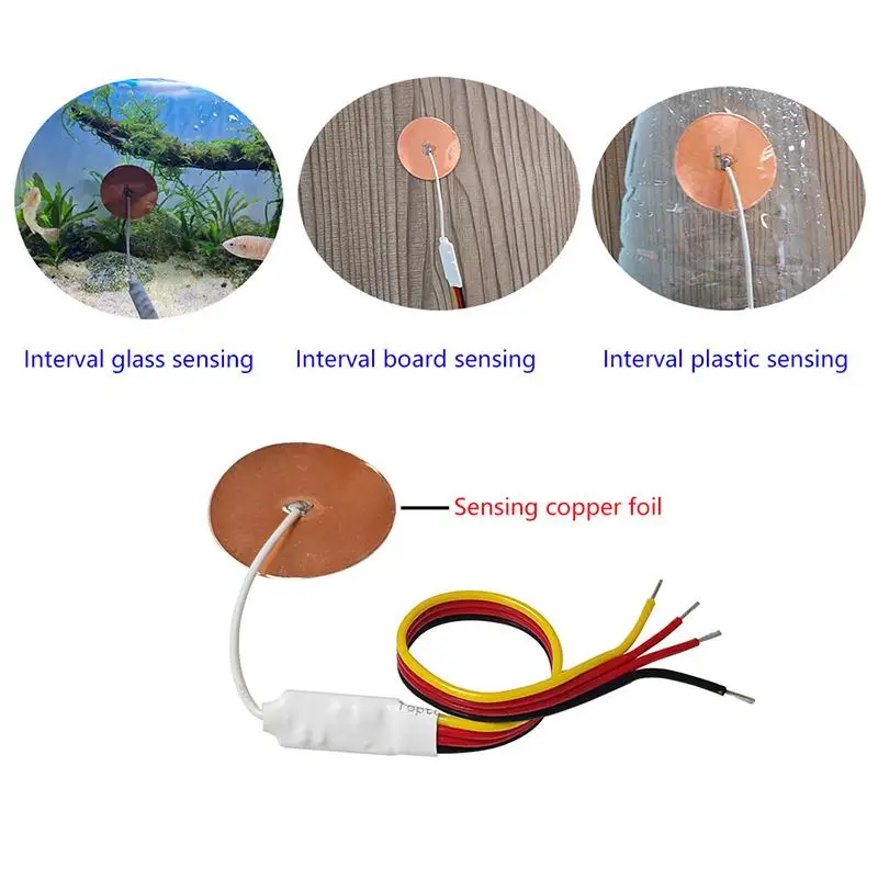 12v24v Mini Touch Sensor Switch Without Opening Penetrating Wood Board Glass Sensor Copper Foil Self-adhesive Jog Reset