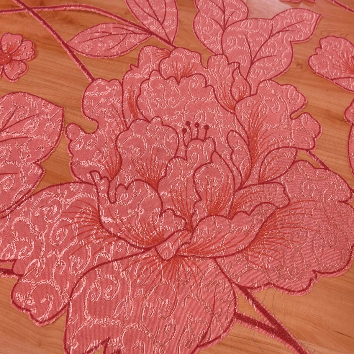 Jacquard Window Curtain Half Shaded Cut Flowers Sheer Curtain Door Scarf Window Gauze Drapes Valance Room Decor 100x270cm